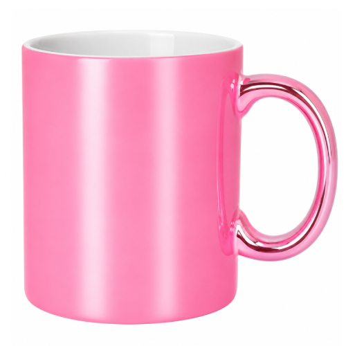 taza personalizada metalizada rosa con foto Zaragoza