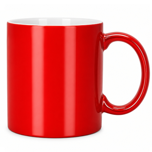 taza personalizada metalizada roja con foto Zaragoza