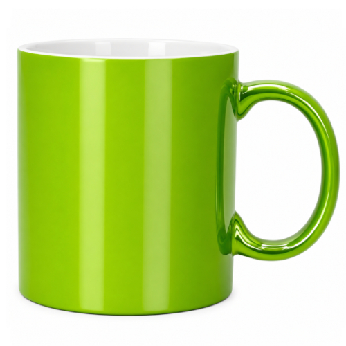 Taza Personalizada Metalizada Verde con Foto, Nombre o Mensaje