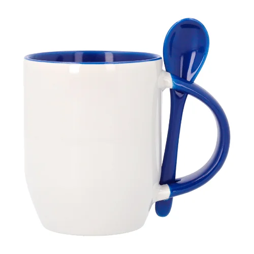 Taza asa cuchara azul personalizada con foto, nombre o mensaje en Zaragoza