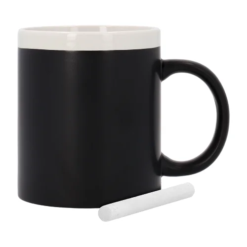 Taza pizarra con franja blanca y tiza personalizada en Zaragoza